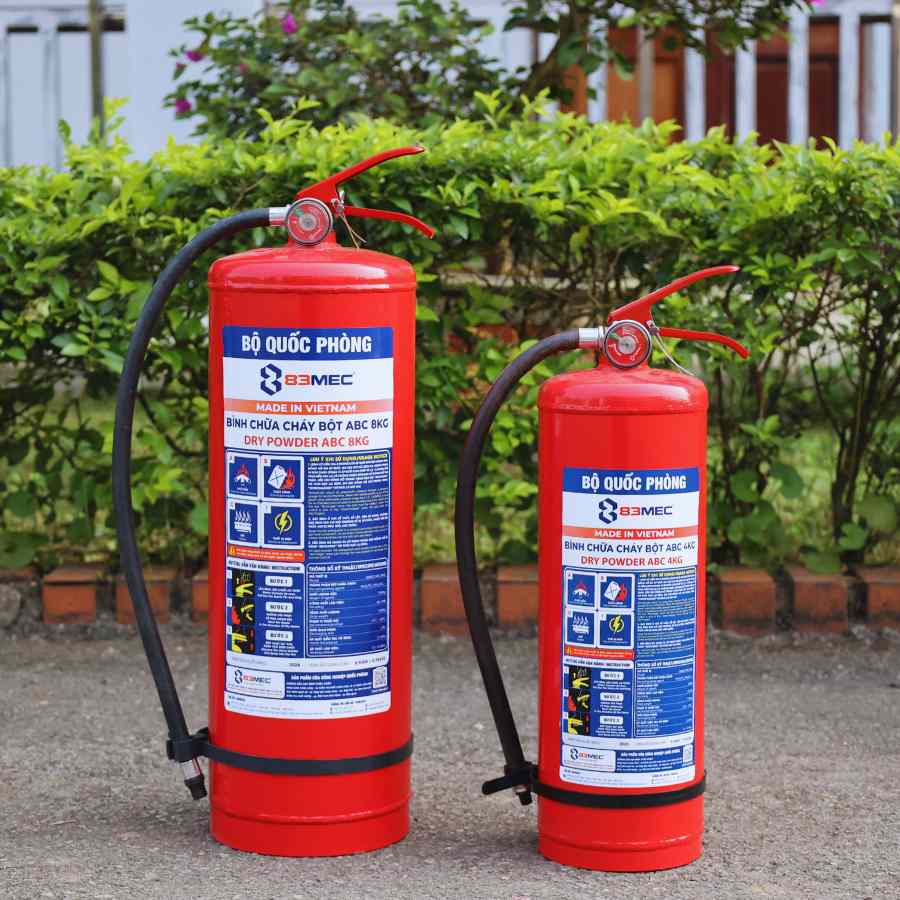 Bình bột chữa cháy ABC 8kg 83MEC – Bộ Quốc Phòng